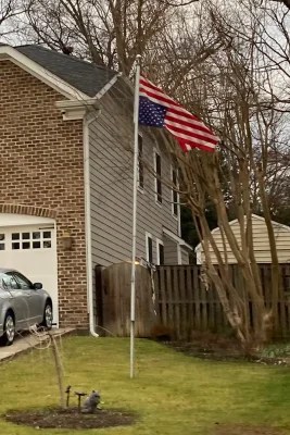 A photo obtained by The NY Times shows an inverted flag at the Alito residence on Jan. 17, 2021, three days before the Biden inauguration.
