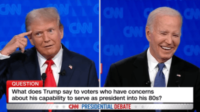 Trump and Biden during their June 27 debate