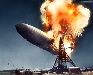 A photo of the Hindenburg disaster