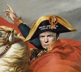 An image of Donald Trump looking like Napoleon