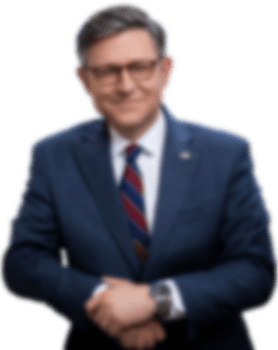 A blurry picture of Speaker of the House Mike Johnson